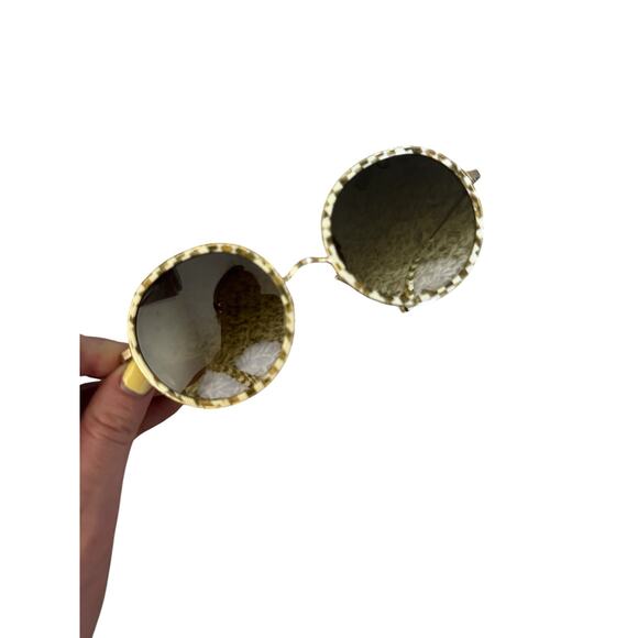 KREWE Luisa  Sunglasses in Yuzu 12K Cream Frame Green Lens main image 4